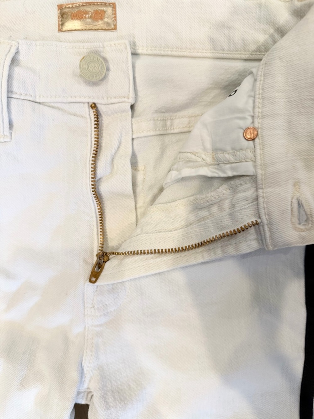 MOTHER White Insider Crop Step Fray Jeans Spring Luxury Designer - Picture 11 of 15